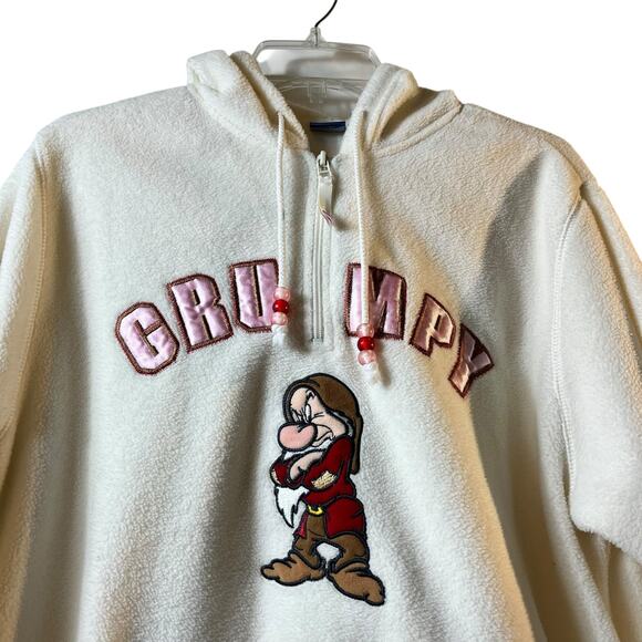 Disney Grumpy Hooded Fleece‎ Pullover 1/4 Zip Pockets Small (2958) - Picture 3 of 5